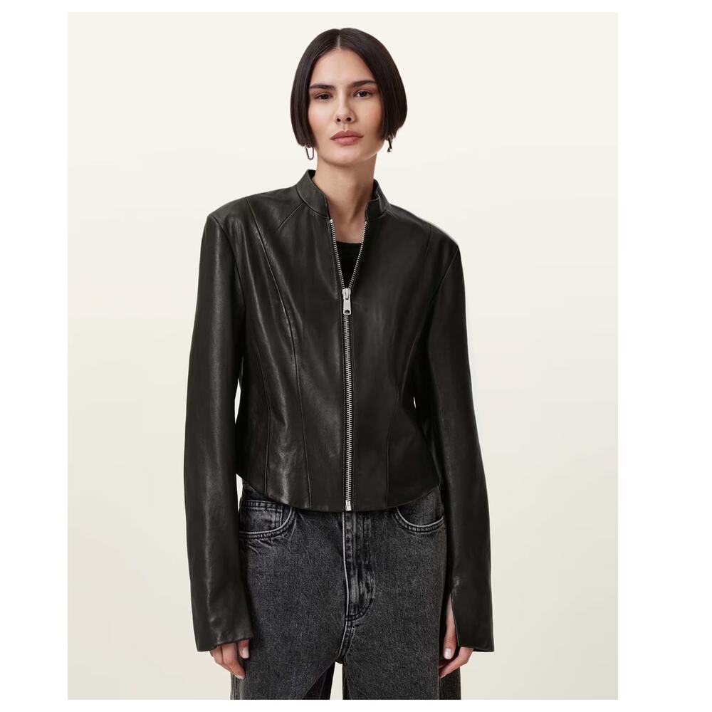 AllSaints Sadler Leather Jacket Size US/8